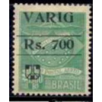 VA0008N-SELO VARIG EMISSÃO PROVISÓRIA SOBRECARGA PRETA, RS. 700/1300 RÉIS - 1930 - N