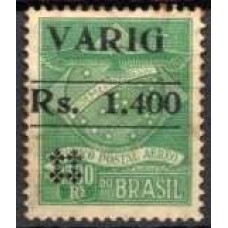 VA0010N.01-SELO VARIG EMISSÃO PROVISÓRIA SOBRECARGA PRETA, RS. 1.400/1300 RÉIS - 1930 - N COM GOMA