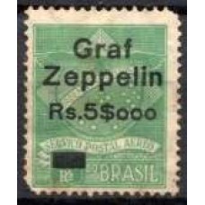 ZE0006N.01-SELO ZEPPELIN, K-4D SOBRETAXADO 5$000 SOBRE 1.300 RÉIS - 1930 - N COM GOMA - RESTRIÇÕES NO PICOTE (CANTO SUPERIOR DIREITO E CANTO INFERIOR ESQUERDO)