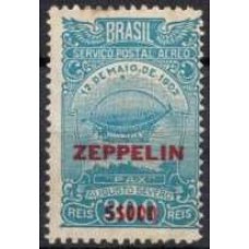 ZE0011N.02-SELO ZEPPELIN, A-19 SOBRETAXADO 5000 SOBRE 300 RÉIS - 1931 - N COM GOMA