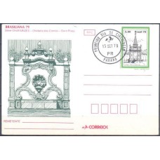 BP0163.01-BILHETE POSTAL EXPOSIÇÃO FILATÉLICA BRASILIANA 79 - CHAFARIZES - 1979 - CPD PARANÁ