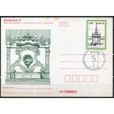 BP0163.03-BILHETE POSTAL EXPOSIÇÃO FILATÉLICA BRASILIANA 79 - CHAFARIZES - 1979 - CBC DIA DO COMÉRCIO FILATÉLICO