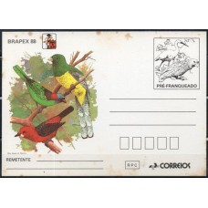 BP0167.01-BILHETE POSTAL EXPOSIÇÃO FILATÉLICA BRAPEX 88 - 1988 - FERRUGEM ACENTUADA