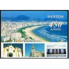 BP0170-BILHETE POSTAL SANTOS 450 ANOS - 1996