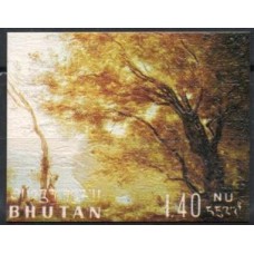 BUT0181M-SELO PINTURAS, 1,40N - BUTÃO - 1968 - MINT - IMPRESSÃO SOBRE CARTÃO IMITANDO PINTURA