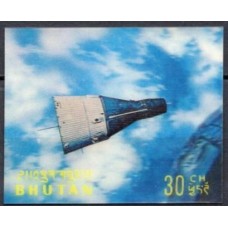 BUT0285M-SELO CONQUISTA DO ESPAÇO, 30CH - BUTÃO - 1970 - MINT - 3D