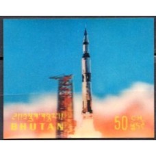 BUT0286M-SELO CONQUISTA DO ESPAÇO, 50CH - BUTÃO - 1970 - MINT - 3D