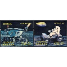 BUTA086N-SÉRIE AÉREA LUNOKHOD 1 E APOLO XV - BUTÃO - 1971 - N - 3D