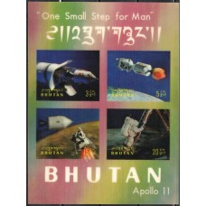 BUTB027M-BLOCO APOLO XI I - BUTÃO - 1969 - MINT - 3D