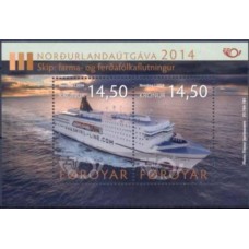 FAR0798MF-MINIFOLHA NORDEN - A VIDA NO MAR III - FAROÉ - 2014 - MINT