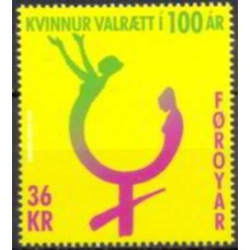 FAR0819M-SELO CENTENÁRIO DO DIREITO DE VOTO DAS MULHERES - FAROÉ - 2015 - MINT