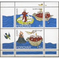 FARB007N-BLOCO SÉRIE EUROPA - A EUROPA E AS DESCOBERTAS - FAROÉ - 1994 - N