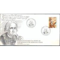 FD0443.02-FDC SESQUICENTENÁRIO DA MORTE DE JOSÉ BONIFÁCIO DE ANDRADA E SILVA - 1988 - CBC SANTOS FD0443.02-FDC SESQUICENTENÁRIO DA MORTE DE JOSÉ BONIFÁCIO DE ANDRADA E SILVA - 1988 - CBC SANTOS