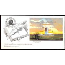 FD0453.01-FDC BLOCO PROMULGAÇÃO DA CONSTITUIÇÃO DE 1988 - 1988 - CBC BRASÍLIA