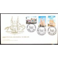 FD0491.01-FDC ARQUITETURA RELIGIOSA NO BRASIL - 1990 - CBCS OEIRAS, SANTA CRUZ DO SUL E OURO PRETO FD0491.01-FDC ARQUITETURA RELIGIOSA NO BRASIL - 1990 - CBCS OEIRAS, SANTA CRUZ DO SUL E OURO PRETO