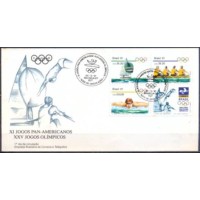 FD0529.01-FDC XI JOGOS PANAMERICANOS E OLIMPÍADAS DE BARCELONA - 1991 - CBC BRASÍLIA FD0529.01-FDC XI JOGOS PANAMERICANOS E OLIMPÍADAS DE BARCELONA - 1991 - CBC BRASÍLIA
