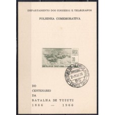 FO0027.10-FOLHINHA OFICIAL CENTENÁRIO DA BATALHA DE TUIUTI - 1966 - CPD ESPÍRITO SANTO - MÍNIMA FERRUGEM