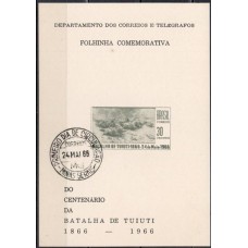 FO0027.12-FOLHINHA OFICIAL CENTENÁRIO DA BATALHA DE TUIUTI - 1966 - CPD MINAS GERAIS - MÍNIMA FERRUGEM