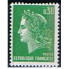 FRA1611NB-SELO MARIANE DE CHEFFER - 30C, COM UMA FAIXA FOSFORESCENTE - FRANÇA - 1970 - N
