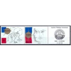 FRA2142NA-SE-TENANT COM VINHETA EXPOSIÇÃO FILATÉLICA PHILEXFRANCE 82 - FRANÇA - 1981 - N