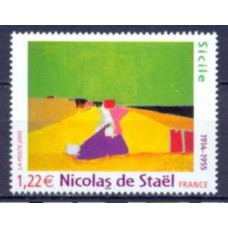 FRA3762M-SELO SÉRIE ARTÍSTICA - NICOLAS DE STAEL - FRANÇA - 2005 - MINT