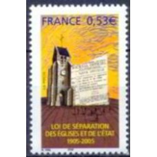 FRA3860M-SELO CENTENÁRIO DA LEI RELATIVA À SEPARAÇÃO DAS IGREJAS E DO ESTADO -FRANÇA - 2005 - MINT
