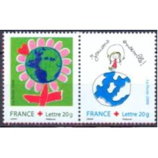 FRA3991MS-SE-TENANT PRÓ CRUZ VERMELHA - DESENHOS INFANTIS - FRANÇA - 2006 - MINT