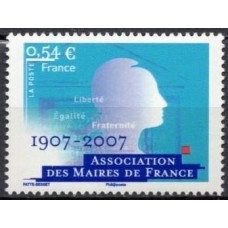 FRA4077M-SELO CENTENÁRIO DA ASSOCIAÇÃO DOS PREFEITOS DA FRANÇA - FRANÇA - 2007 - MINT