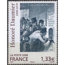 FRA4305M-SELO SÉRIE ARTÍSTICA - HONORÉ DAUMIER - FRANÇA - 2008 - MINT