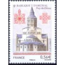FRA4446M-SELO SÉRIE TURÍSTICA - BASÍLICA DE ORCIVAL - FRANÇA - 2010 - MINT