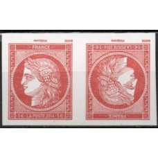 FRA4874MT-TÊTE-BÊCHE SALÃO DO SELO 2014 - CERES, CARMIM ESCURO - FRANÇA - 2014 - MINT