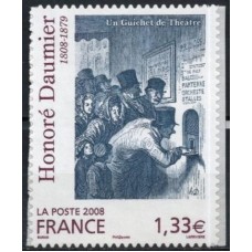 FRAZ0224M-SELO SÉRIE ARTÍSTICA - HONORÉ DAUMIER - AUTOADESIVO - FRANÇA - 2008 - MINT