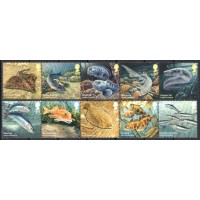 GRB4017MS-SÉRIE SE-TENANTS FAUNA MARINHA - PEIXES - GRÃ-BRETANHA - 2014 - MINT