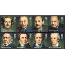 GRB4055MS-SÉRIE SE-TENANTS PRIMEIROS MINISTROS DO REINO UNIDO - GRÃ-BRETANHA - 2014 - MINT