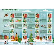 GRB4070MFA-FOLHA NATAL - GRÃ-BRETANHA - 2014 - MINT, MAS COM ADESIVOS NAS BORDAS