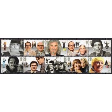 GRB4141MS-SÉRIE SE-TENANTS COMEDIANTES DO REINO UNIDO - GRÃ-BRETANHA - 2015 - MINT