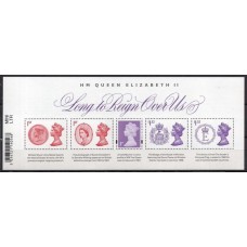 GRB4197MF-BLOCO LONGO REINADO DE ELIZABETH II - GRÃ-BRETANHA - 2015 - MINT