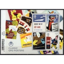 GRB4263MF-BLOCO 500º ANIVERSÁRIO DE HISTÓRIA DO CORREIO REAL - GRÃ-BRETANHA - 2016 - MINT