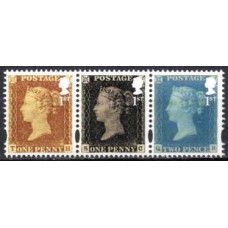 GRB4268MS-SE-TENANT 175º ANIVERSÁRIO DA EMISSÃO DO PENNY BLACK - GRÃ-BRETANHA - 2016 - MINT