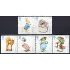 GRB4326MS-SÉRIE SE-TENANTS 150º ANIVERSÁRIO DE NASCIMENTO DA ESCRITORA BEATRIX POTTER - GRÃ-BRETANHA - 2016 - MINT