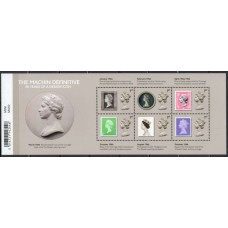 GRB4452MF-BLOCO CINQUENTENÁRIO DO PRIMEIRO SELO DA SÉRIE MACHIN - GRÃ-BRETANHA - 2017 - MINT