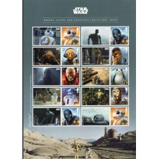 GRB4509MF-FOLHA PERSONAGENS DA SAGA STAR WARS - GRÃ-BRETANHA - 2017 - MINT