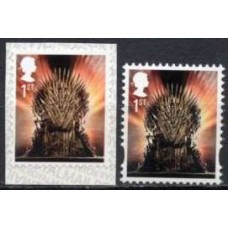 GRB4573M-SELOS GOMADO E AUTOADESIVO GAME OF THRONES, TRONO DE FERRO - GRÃ-BRETANHA - 2018 - MINT