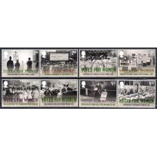 GRB4576MS-SÉRIE SE-TENANTS CENTENÁRIO DO DIREITO DE VOTO FEMININO ÀS BRITÂNICAS - GRÃ-BRETANHA - 2018 - MINT