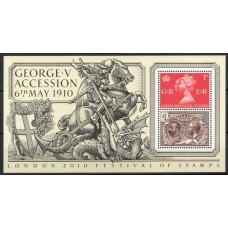 GRBB072M-BLOCO CENTENÁRIO DA ASCENÇÃO AO TRONO DO REI GEORGE V - GRÃ-BRETANHA - 2010 - MINT