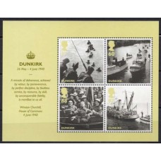 GRBB076M-BLOCO 60º ANIVERSÁRIO DA BATALHA DE DUNKERQUE - GRÃ-BRETANHA - 2010 - MINT