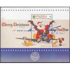 GSVB060M-BLOCO CARTÕES DE NATAL DA COMPANHIA WALT DISNEY I - GRANADINAS DE SÃO VICENTE - 1991 - MINT