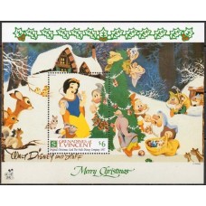 GSVB065M-BLOCO CARTÕES DE NATAL DA COMPANHIA WALT DISNEY II - GRANADINAS DE SÃO VICENTE - 1991 - MINT