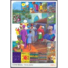GUBB0072N-BLOCO TECELAGEM - GUINÉ BISSAU - 1991 - N