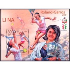 GUBB0655M-BLOCO VENCEDORA DO TÊNIS EM ROLAND-GARROS: LI NA - GUINÉ BISSAU - 2011 - MINT